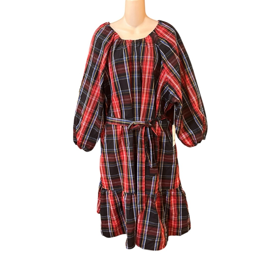 DRAPER JAMES RSVP LONG SLEEVE TIERED BOW BACK DRESS NWT - Picture 2 of 8